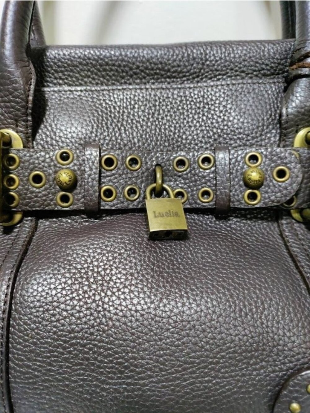 Luella Brown Pebbled Leather Satchel Tote Bag - Picture 10 of 14
